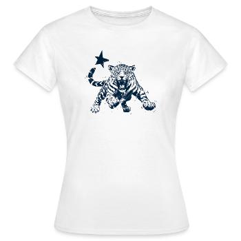 Wilder Leopard Raubkatze - Frauen T-Shirt - Weiß - Vorne - AI Model Female 172 dark (172cm)