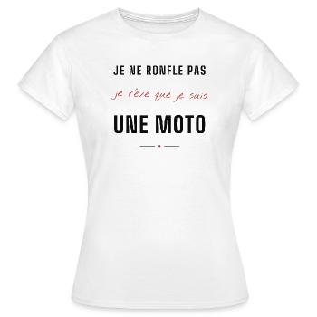 Rêve Moto Sans Ronflement - T-shirt Femme - blanc - Devant - AI Model Female 172 dark (172cm)