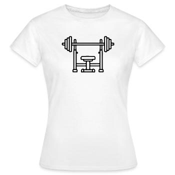 Développé couché avec musculation - T-shirt Femme - blanc - Devant - AI Model Female 172 dark (172cm)