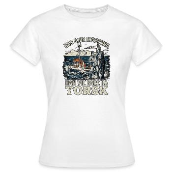 Norwegen Dorsch Angler - Frauen T-Shirt - Weiß - Vorne - AI Model Female 172 dark (172cm)