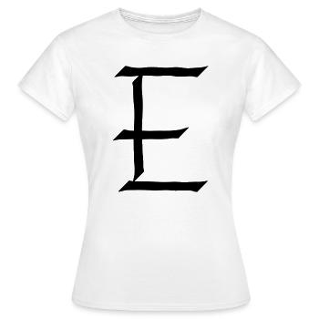E-Buchstabe - Frauen T-Shirt - Weiß - Vorne - AI Model Female 172 dark (172cm)