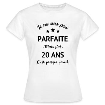 20 ans cadeau anniversaire humour femme - T-shirt Femme - blanc - Devant - AI Model Female 172 dark (172cm)