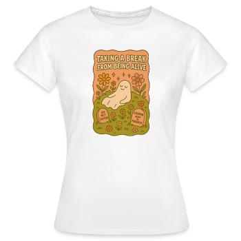 Eternal Break – Kawaii-Geist und schwarzer Humor - Frauen T-Shirt - Weiß - Vorne - AI Model Female 172 dark (172cm)