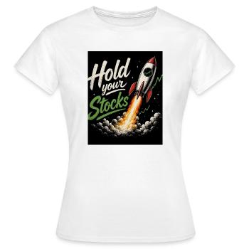 Raketendesign für die Aktien - Frauen T-Shirt - Weiß - Vorne - AI Model Female 172 dark (172cm)