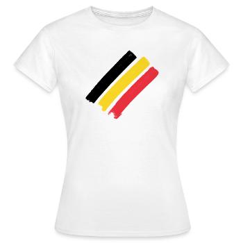 Belgium Flag - Stripes - Women's T-Shirt - white - Front - AI Model Female 172 dark (172cm)