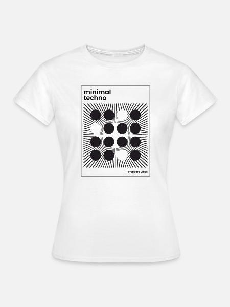 Minimal-Techno-Poster - Frauen T-Shirt - Weiß