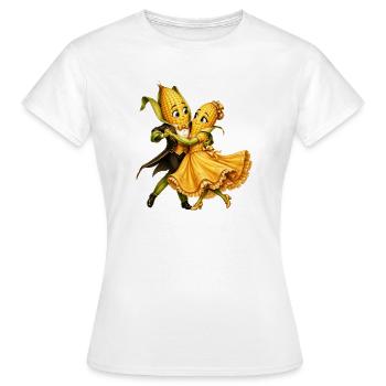  Mais tanzend - Frauen T-Shirt - Weiß - Vorne - AI Model Female 172 dark (172cm)