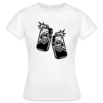 Bierdose Hopfen Dose Bier - Frauen T-Shirt - Weiß - Vorne - AI Model Female 172 dark (172cm)