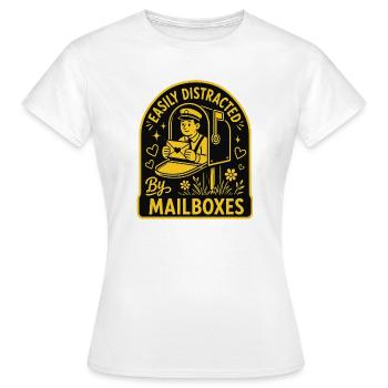 Facilement distrait par les boîtes aux lettres Postbote Post Post - T-shirt Femme - blanc - Devant - AI Model Female 172 dark (172cm)