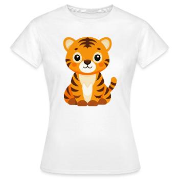 Tigerbaby - Frauen T-Shirt - Weiß - Vorne - AI Model Female 172 dark (172cm)