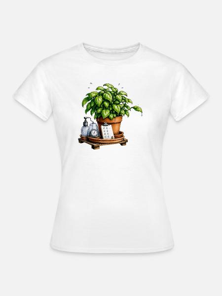 Grüner Gedanke Topfpflanze - Frauen T-Shirt - Weiß