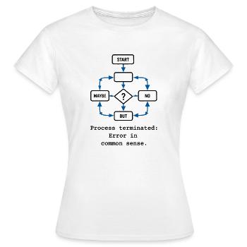 Process Terminated: Error in Common Sense - Frauen T-Shirt - Weiß - Vorne - AI Model Female 172 dark (172cm)