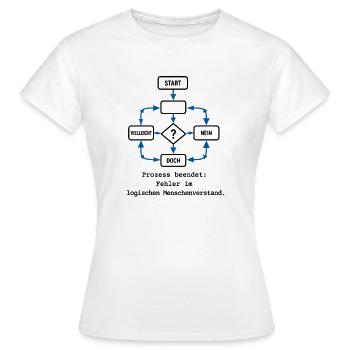 Prozess beendet: Fehler im logischen Menschenverst - Frauen T-Shirt - Weiß - Vorne - AI Model Female 172 dark (172cm)