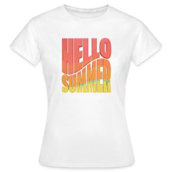 Bonjour l’été : Couleurs tropicales - T-shirt Femme - blanc - Devant - AI Model Female 172 dark (172cm)