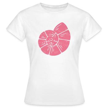 Rosa Muschel Spirale - Frauen T-Shirt - Weiß - Vorne - AI Model Female 172 dark (172cm)