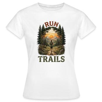 Course en sentier - Pistes de course - T-shirt Femme - blanc - Devant - AI Model Female 172 dark (172cm)