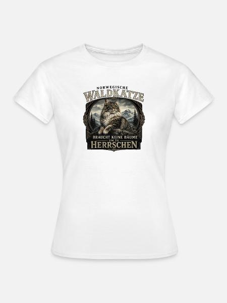 Norwegische Waldkatze: Herrschaft - Frauen T-Shirt - Weiß