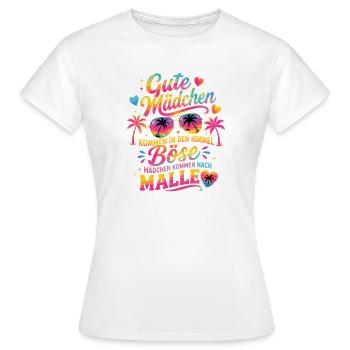 Mallorca Party Spruch Malle Damen Outfit Humor - Frauen T-Shirt - Weiß - Vorne - AI Model Female 172 dark (172cm)