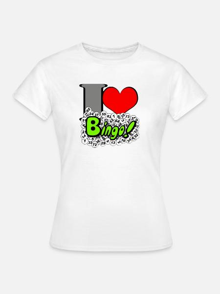 Bingo Herz Neon Illustration - Frauen T-Shirt - Weiß