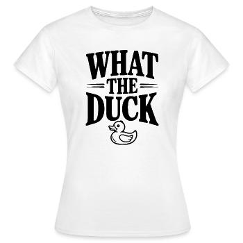 Was zur Ente - Frauen T-Shirt - Weiß - Vorne - AI Model Female 172 dark (172cm)