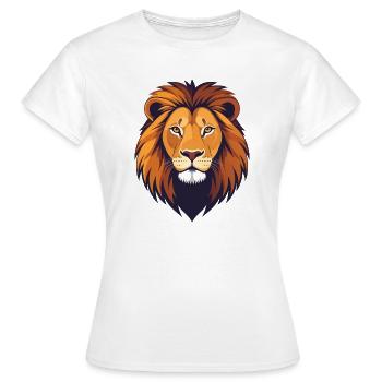 Löwenkopf Illustration - Frauen T-Shirt - Weiß - Vorne - AI Model Female 172 dark (172cm)