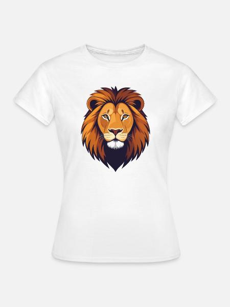 Löwenkopf Illustration - Frauen T-Shirt - Weiß
