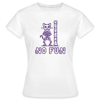No Fun Saying Skeleton Cat Gothic - Women's T-Shirt - white - Front - AI Model Female 172 dark (172cm)