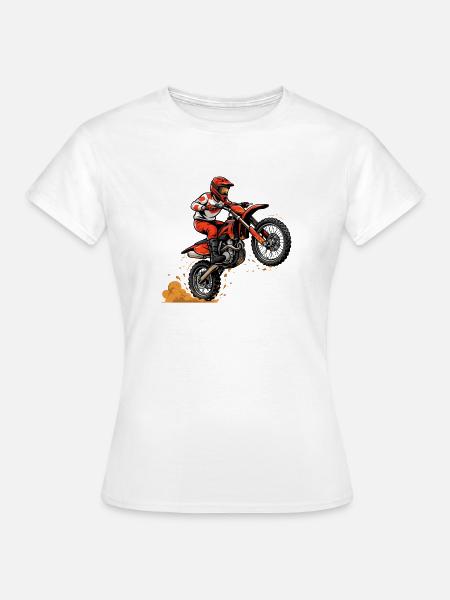 Motocross Sprung Dirtbike Action - Frauen T-Shirt - Weiß