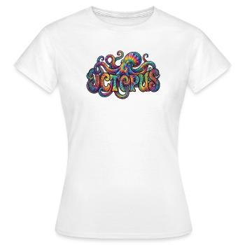 Psychedelische Batik-Oktopus-Kunst - Frauen T-Shirt - Weiß - Vorne - AI Model Female 172 dark (172cm)
