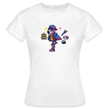 Flamingo Streetwear Neon - Frauen T-Shirt - Weiß - Vorne - AI Model Female 172 dark (172cm)
