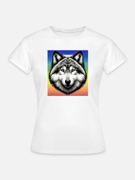Wolf - Frauen T-Shirt - Weiß