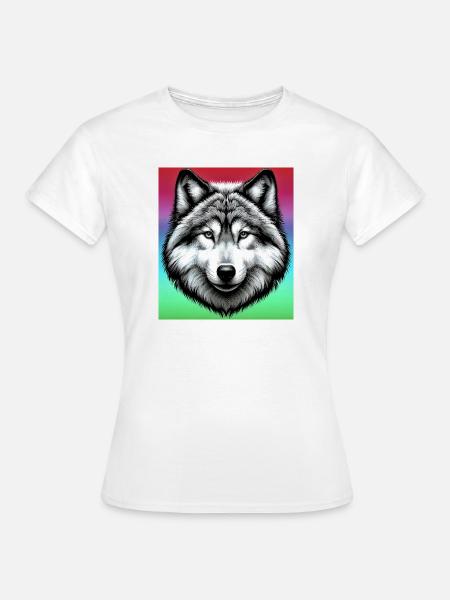 Wolf - Frauen T-Shirt - Weiß