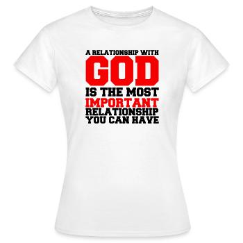 a_relationship_with_god2 - Women's T-Shirt - white - Front - AI Model Female 172 dark (172cm)
