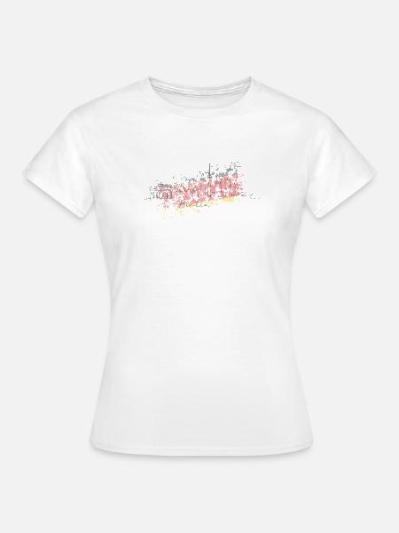 Berliner Skyline Pinselstrich - Frauen T-Shirt - Weiß