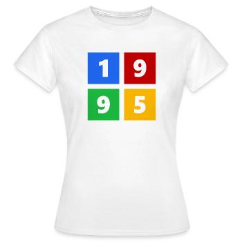 1995 - Frauen T-Shirt - Weiß - Vorne - AI Model Female 172 dark (172cm)