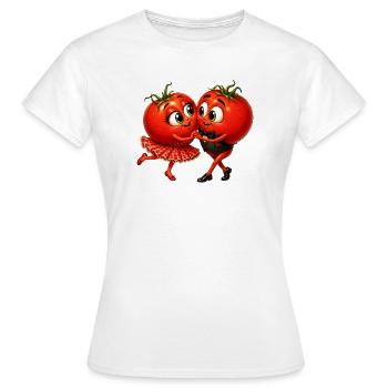 Tomaten Tänzer - Frauen T-Shirt - Weiß - Vorne - AI Model Female 172 dark (172cm)