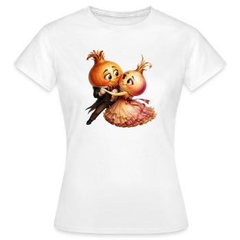 Dancing onions - Women's T-Shirt - white - Front - AI Model Female 172 dark (172cm)