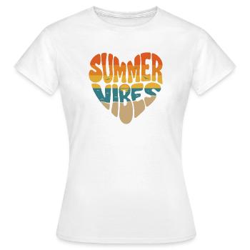 Sommerliche Vibes - Frauen T-Shirt - Weiß - Vorne - AI Model Female 172 dark (172cm)