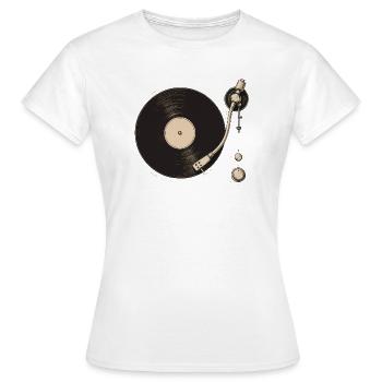 Analoge Vinyl-Plattenspieler-Vibes - Frauen T-Shirt - Weiß - Vorne - AI Model Female 172 dark (172cm)