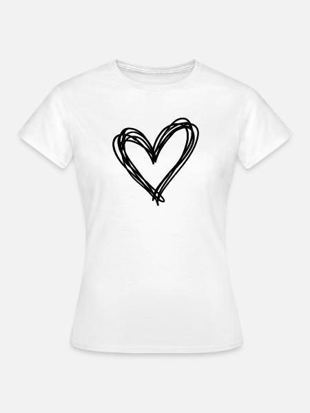 Herz - Frauen T-Shirt - Weiß