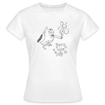 Verwirrte Eule– Have a Nice Day - Frauen T-Shirt - Weiß - Vorne - AI Model Female 172 dark (172cm)