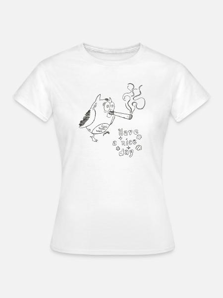 Verwirrte Eule– Have a Nice Day - Frauen T-Shirt - Weiß