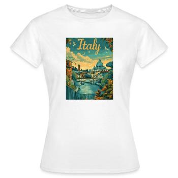 Panorama italien sur le Tibre - T-shirt Femme - blanc - Devant - AI Model Female 172 dark (172cm)