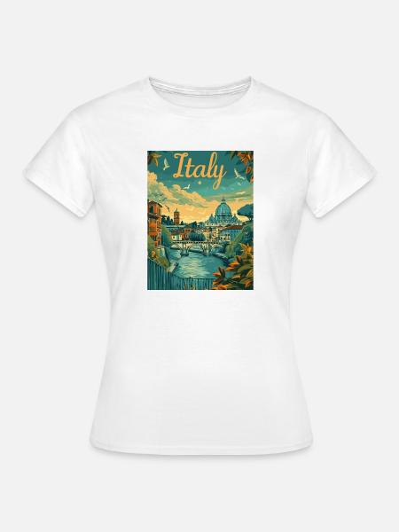 Italien Panorama am Tiber - Frauen T-Shirt - Weiß
