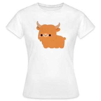 Highland Cow - Women's T-Shirt - white - Front - AI Model Female 172 dark (172cm)