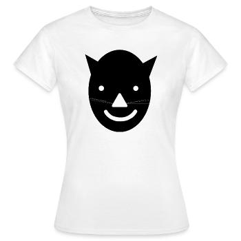 Katzengesicht-Silhouette - Frauen T-Shirt - Weiß - Vorne - AI Model Female 172 dark (172cm)