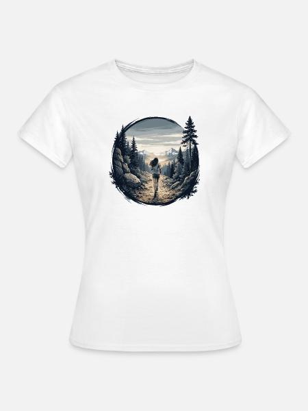Weibliche Trailrunnerin - Frauen T-Shirt - Weiß