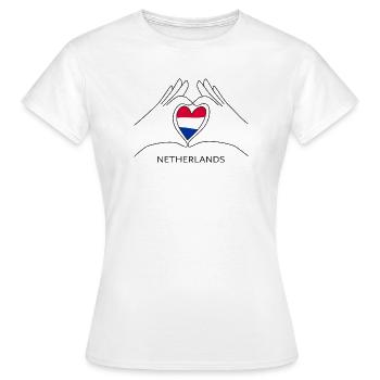 Cœur de supporter néerlandais avec drapeau néerlandais - T-shirt Femme - blanc - Devant - AI Model Female 172 dark (172cm)