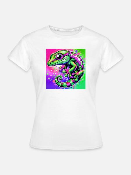 Gecko - Frauen T-Shirt - Weiß