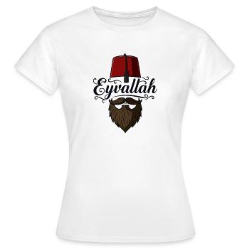 Eyvallah Bart Hut Islam   - Frauen T-Shirt - Weiß - Vorne - AI Model Female 172 dark (172cm)
